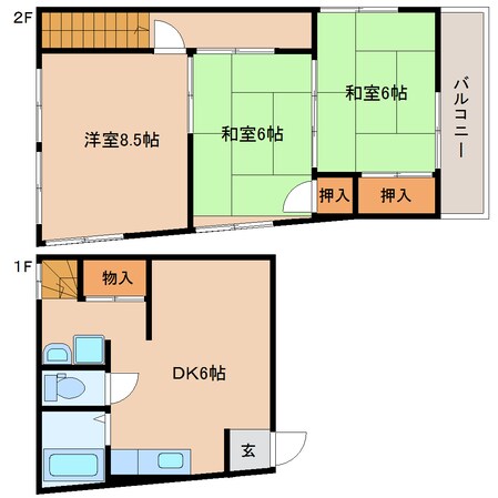 静岡駅 バス12分  農業会館前下車：停歩1分 1-2階の物件間取画像